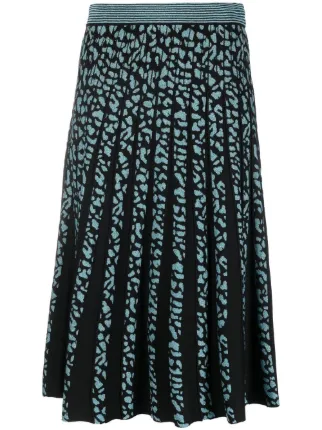 Dvf leopard shop midi skirt