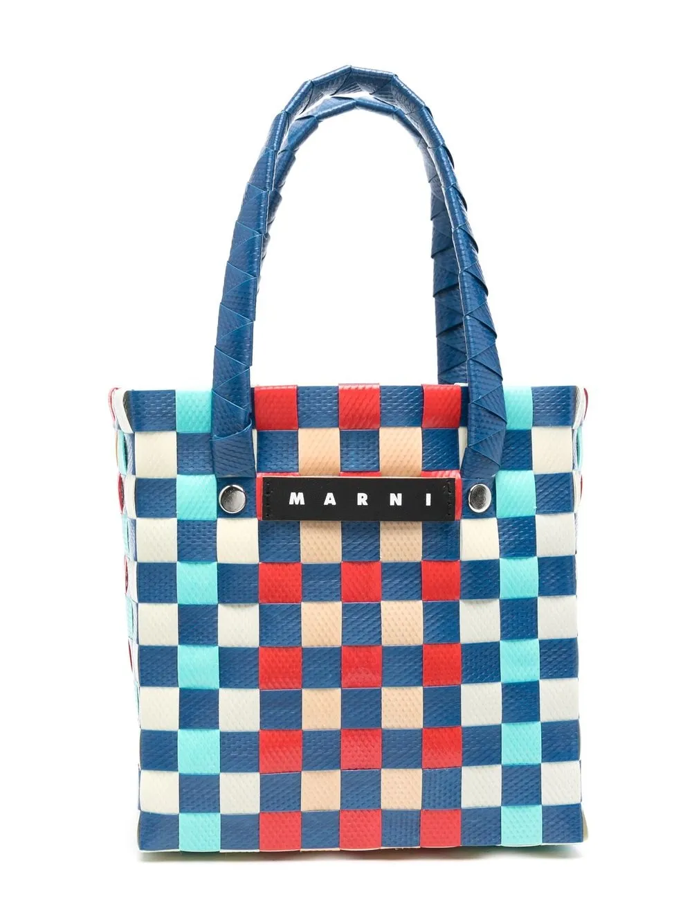 

Marni Kids tote con parche del logo - Azul