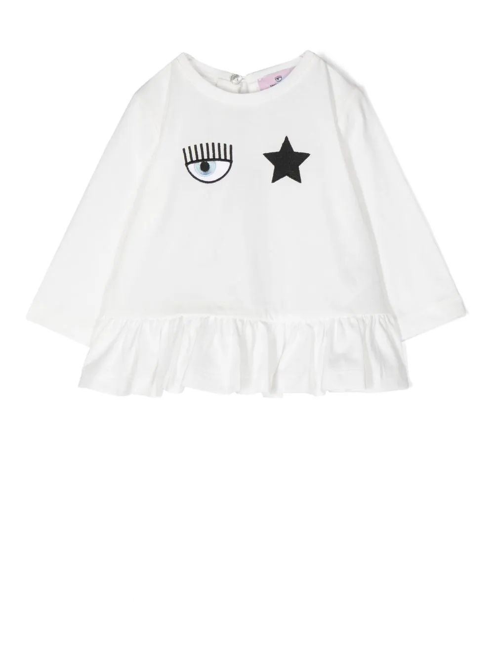 

Chiara Ferragni Kids Eyestar peplum T-shirt - Blanco