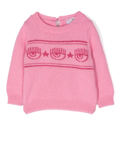 Chiara Ferragni Kids Eyestar intarsia-knit jumper