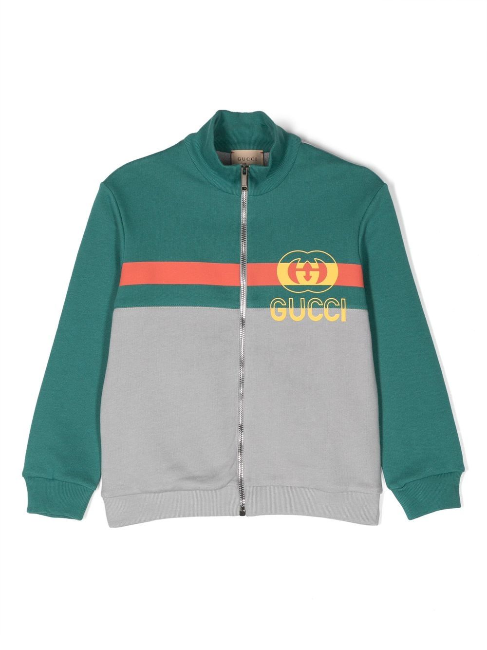 Gucci Kids' Logo-print Cotton Track Jacket In Thunderstorm