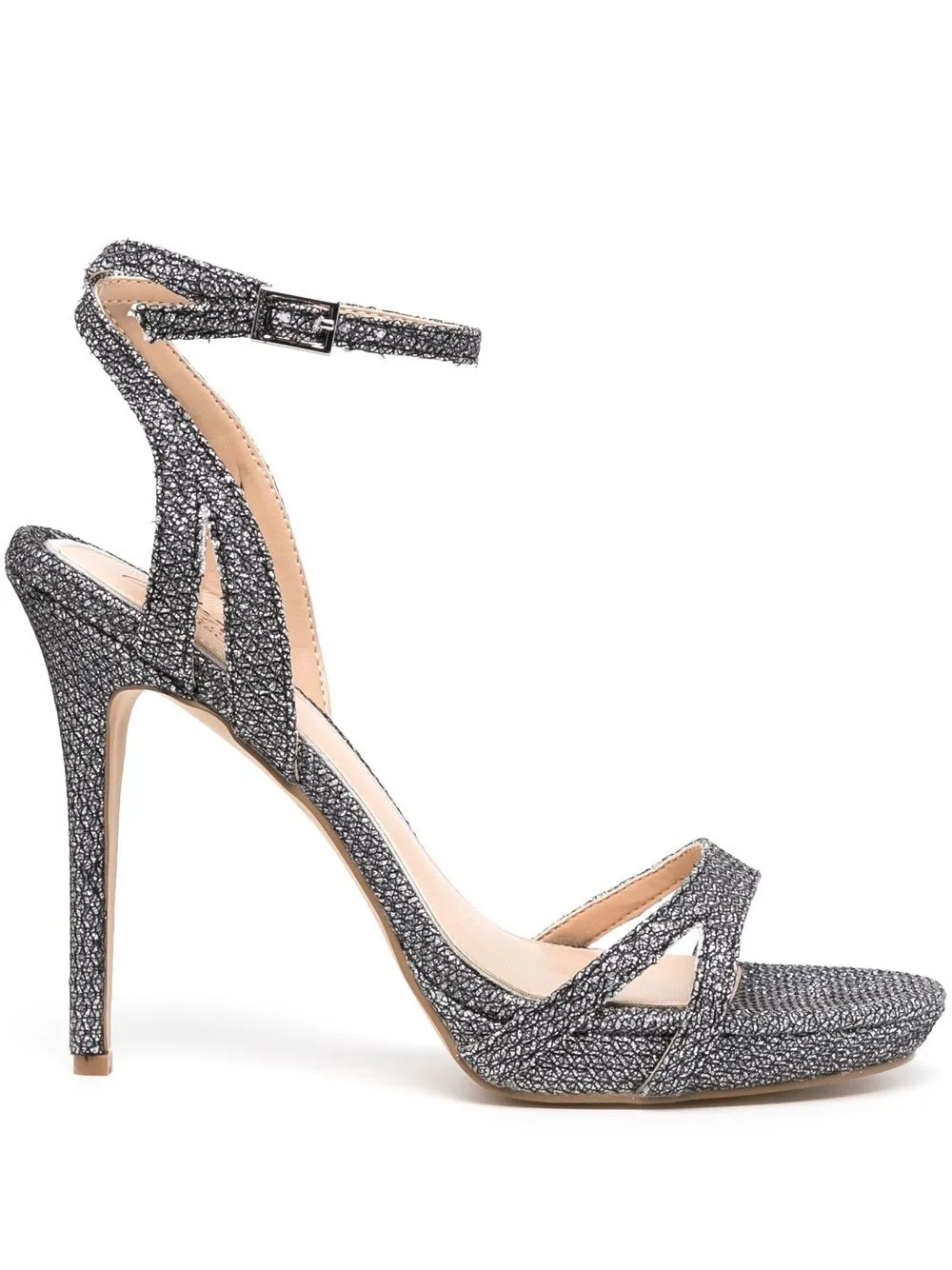 badgley mischka sandales arianna 110 mm à fini pailleté - noir