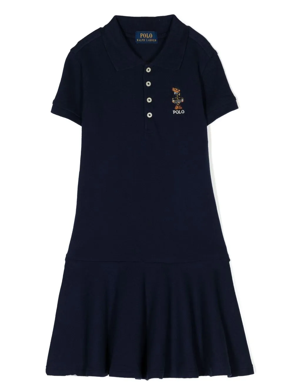 

Ralph Lauren Kids vestido estilo playera tipo polo con motivo Polo Bear - Azul