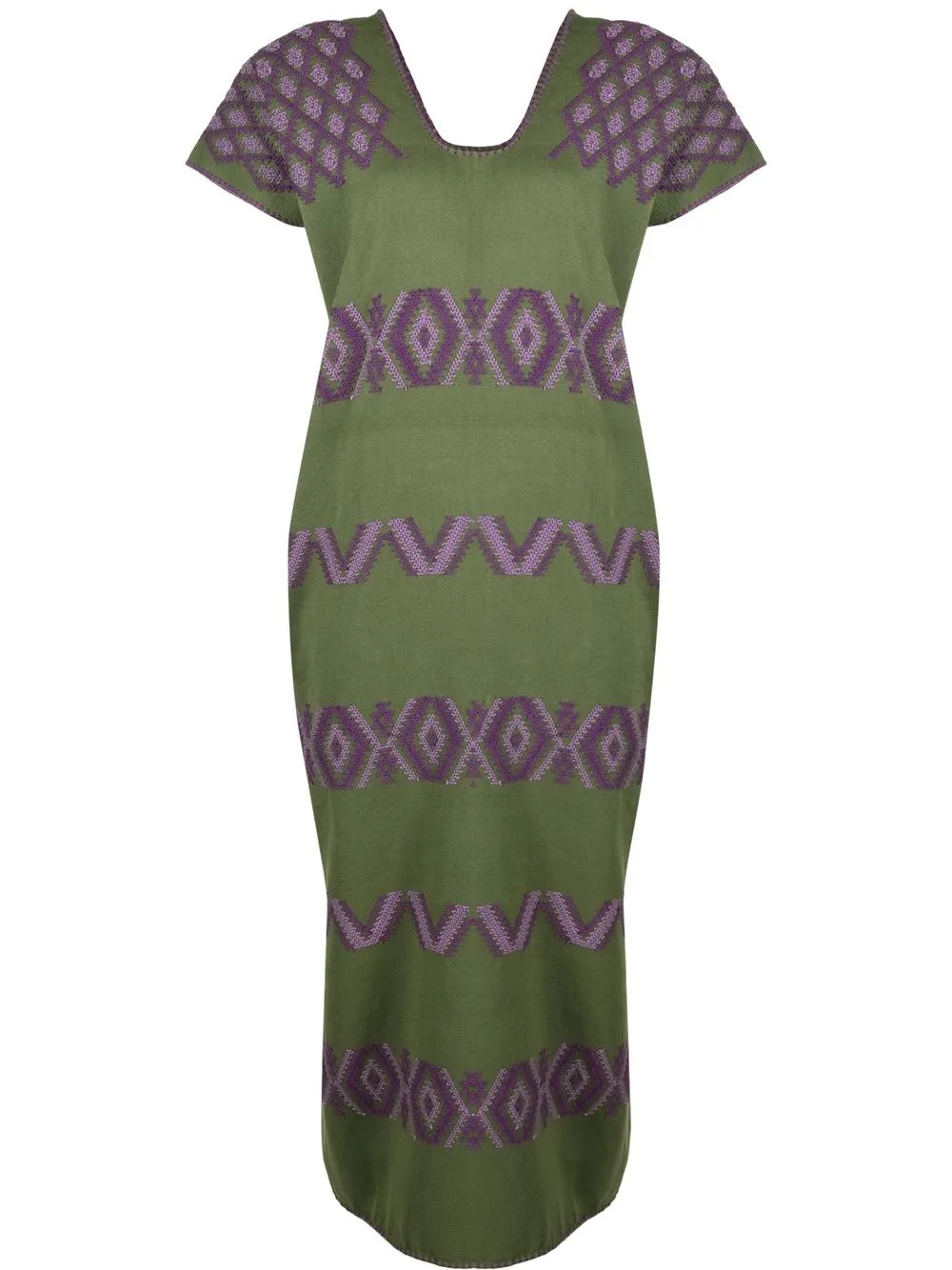 

Pippa Holt graphic-print panelled midi dress - Green