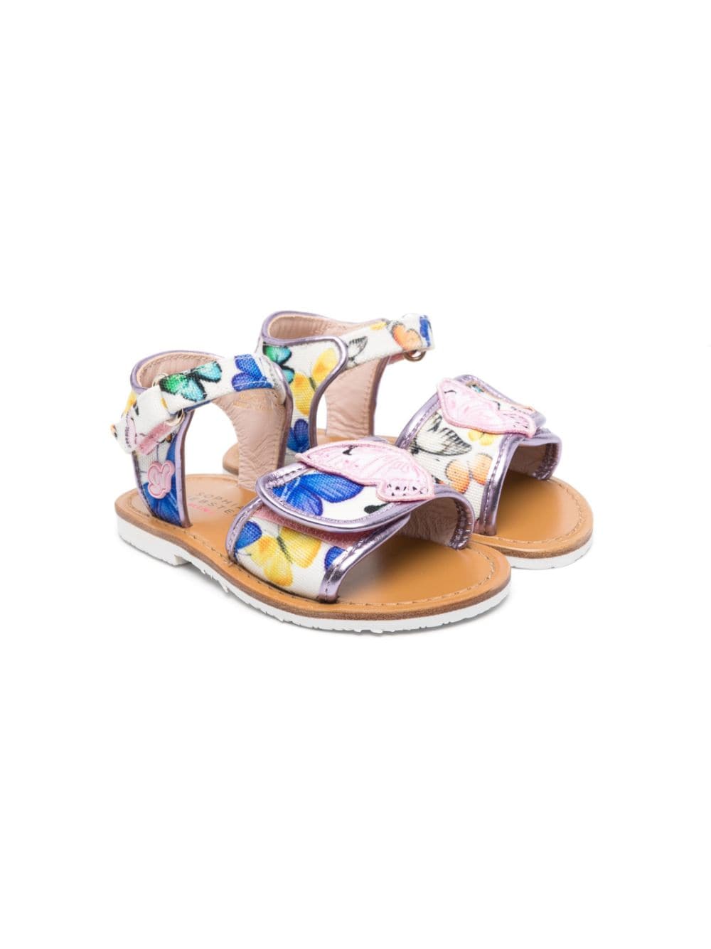 Sophia Webster Mini Kids' Butterfly-print Buckled Sandals In White