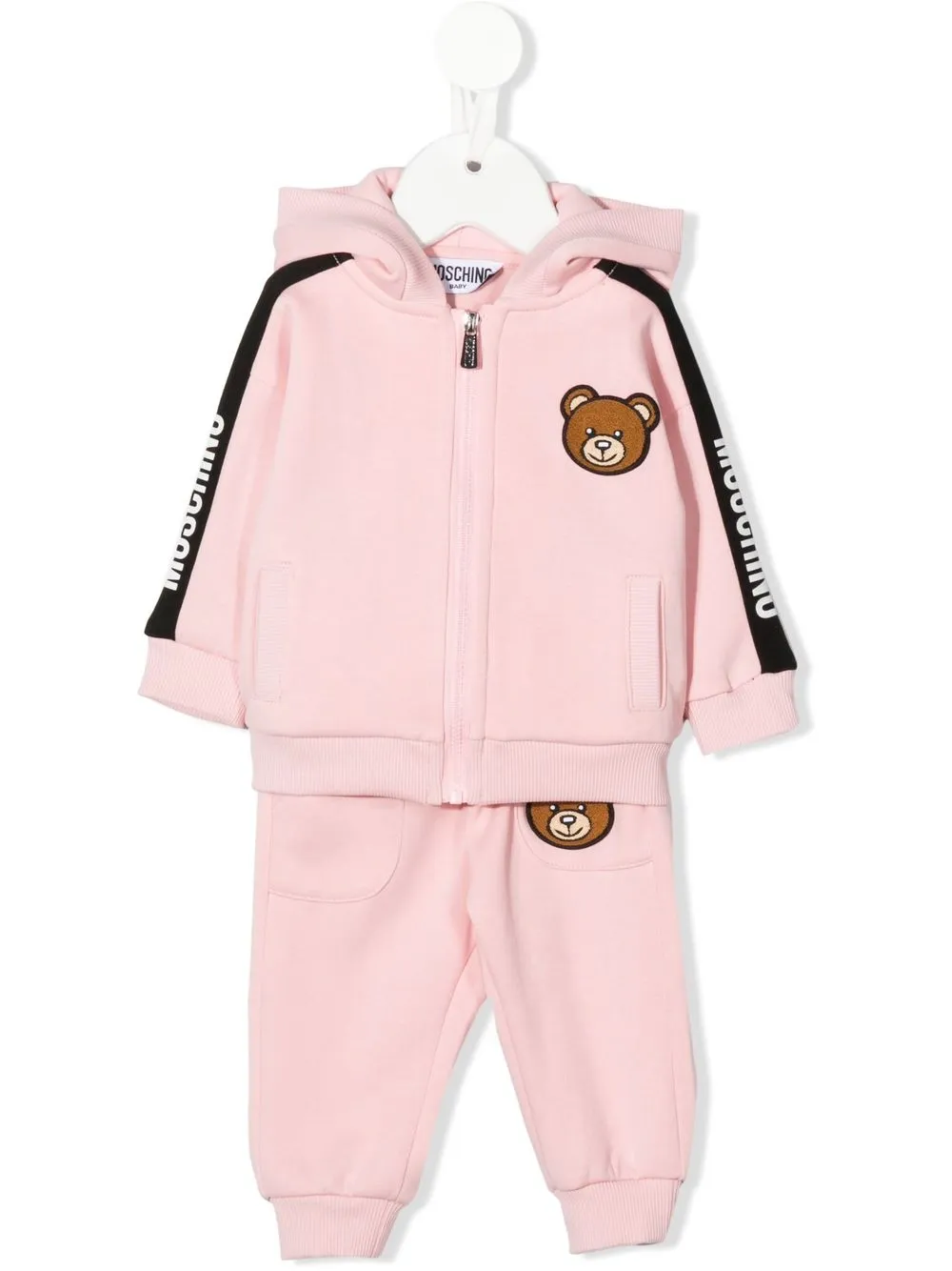 

Moschino Kids traje deportivo con motivo Teddy Bear - Rosado