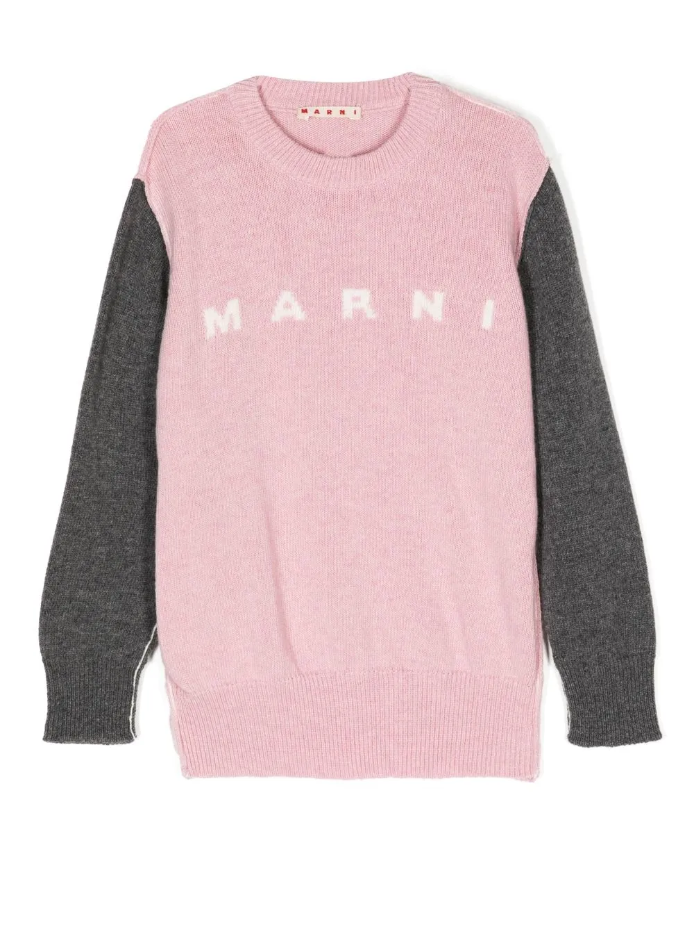 

Marni Kids intarsia-logo knit jumper - Pink