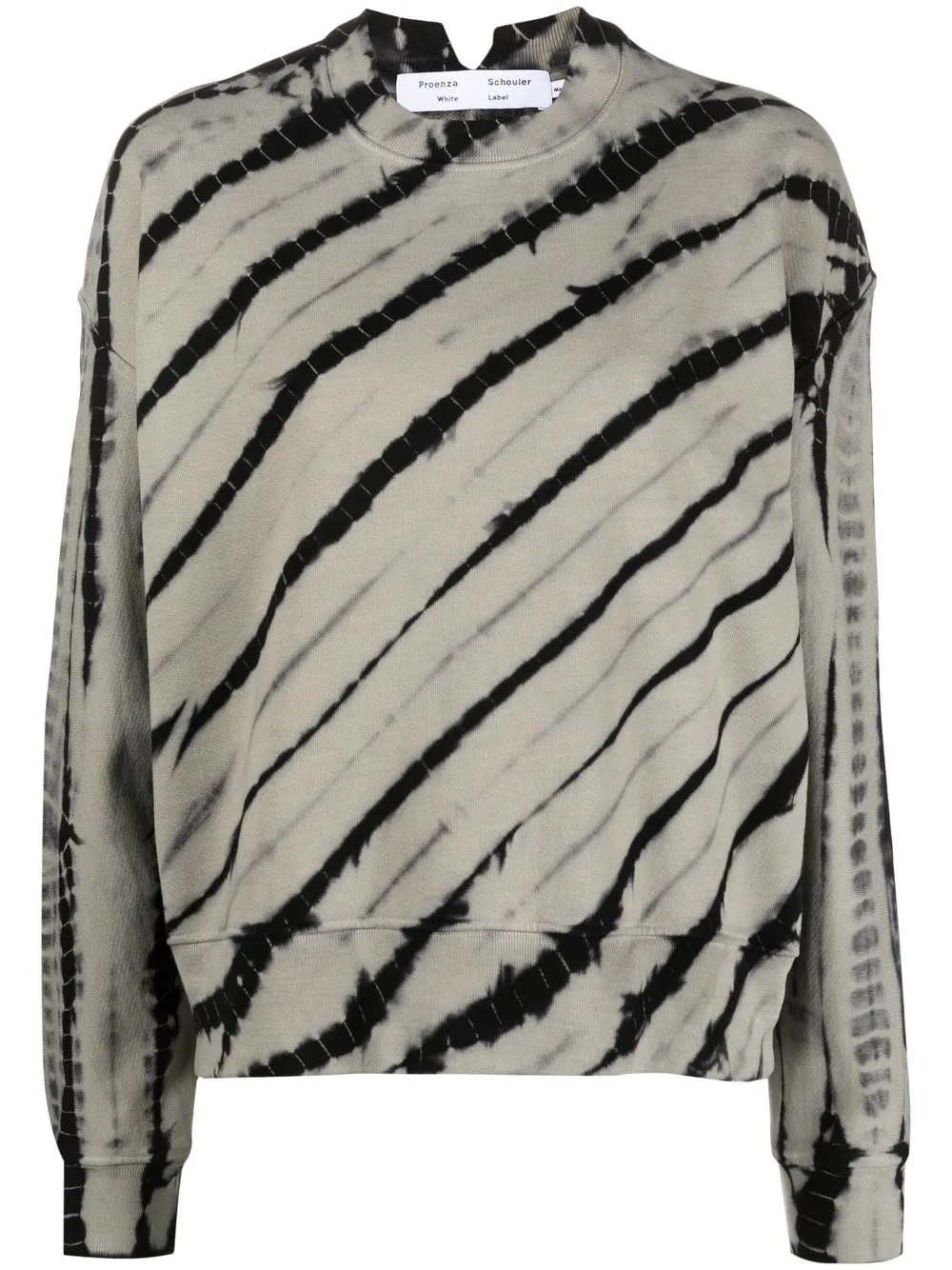 

Proenza Schouler White Label playera con motivo de rayas diagonales - Gris