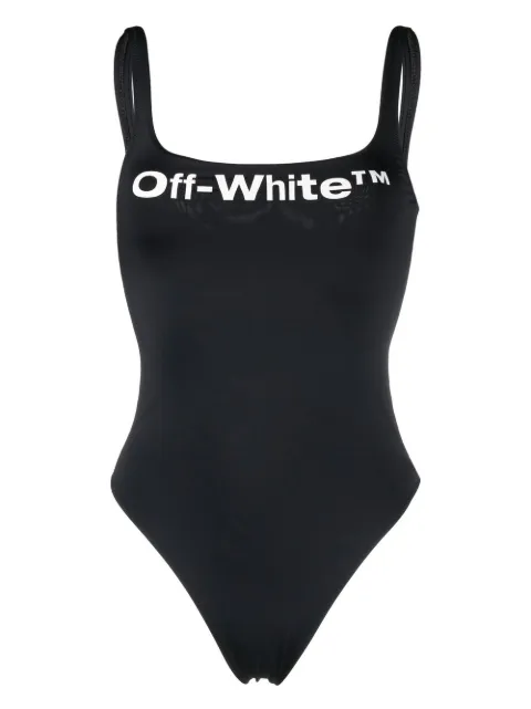 Off-White logo print high-cut swimsuit