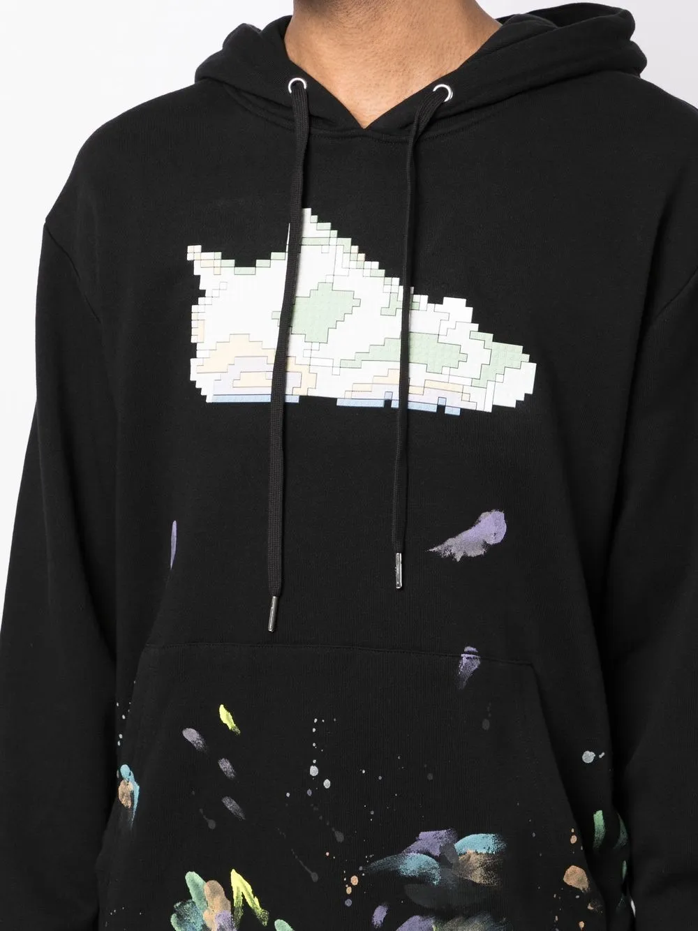 Mostly Heard Rarely Seen 8-bit Logo Drawstring Hoodie In Black