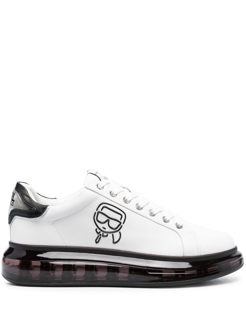 Karl Lagerfeld Logo-embossed Two-tone Sneakers In White