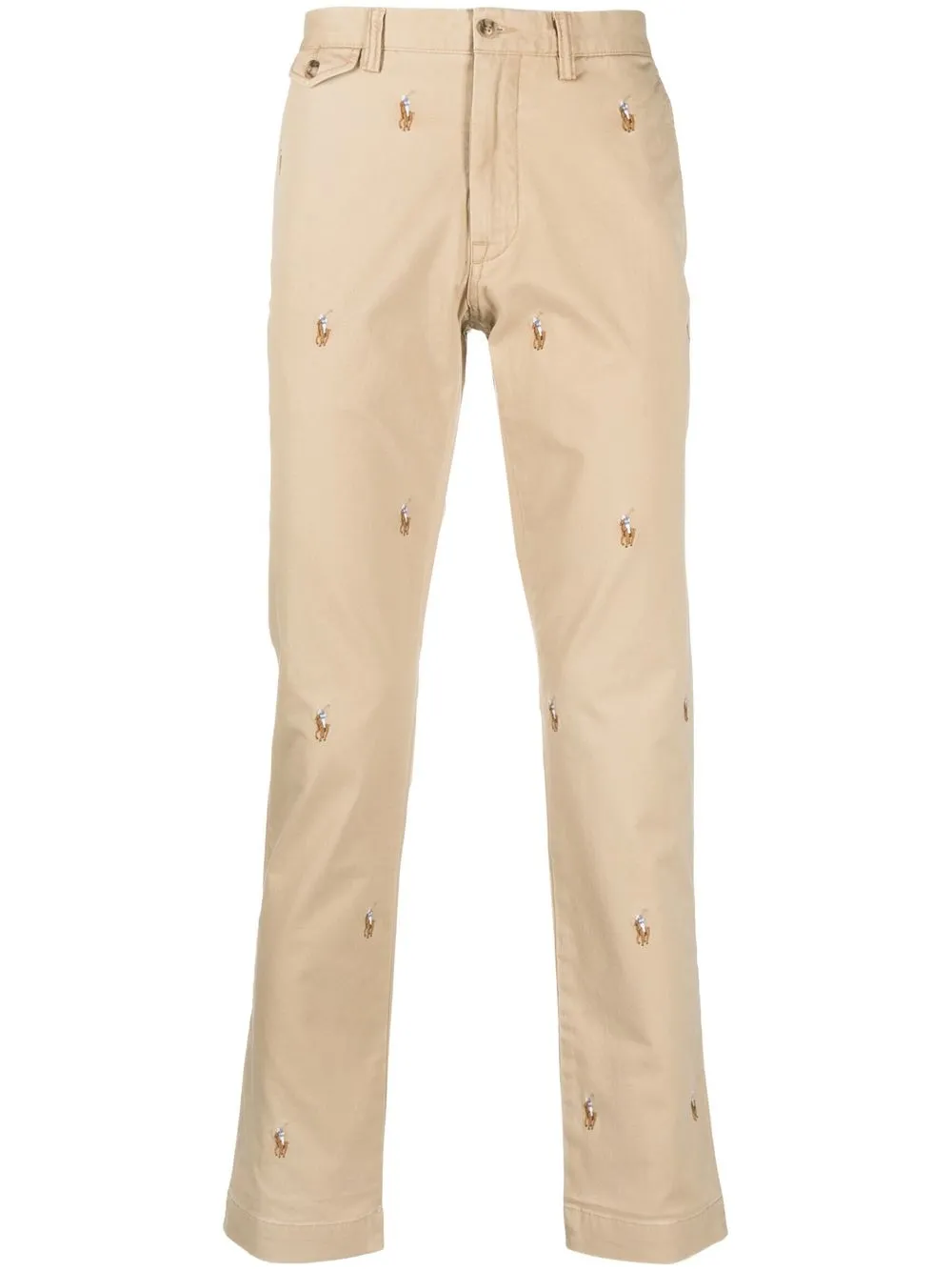 

Polo Ralph Lauren embroidered straight-leg trousers - Neutrals