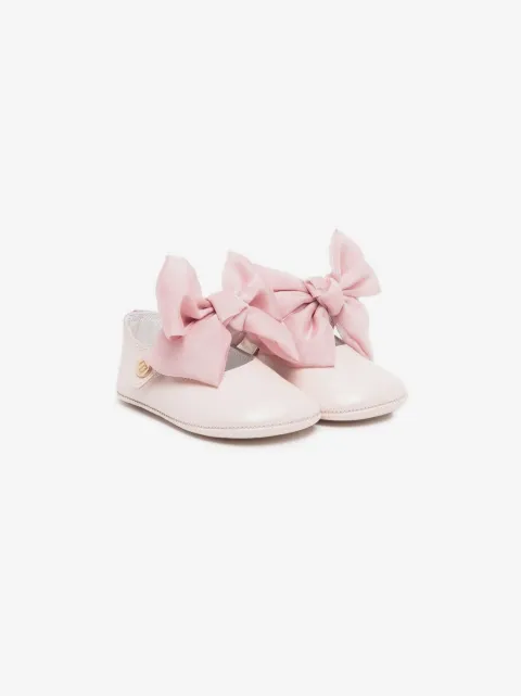 ANDANINES bow-detail leather ballerina shoes