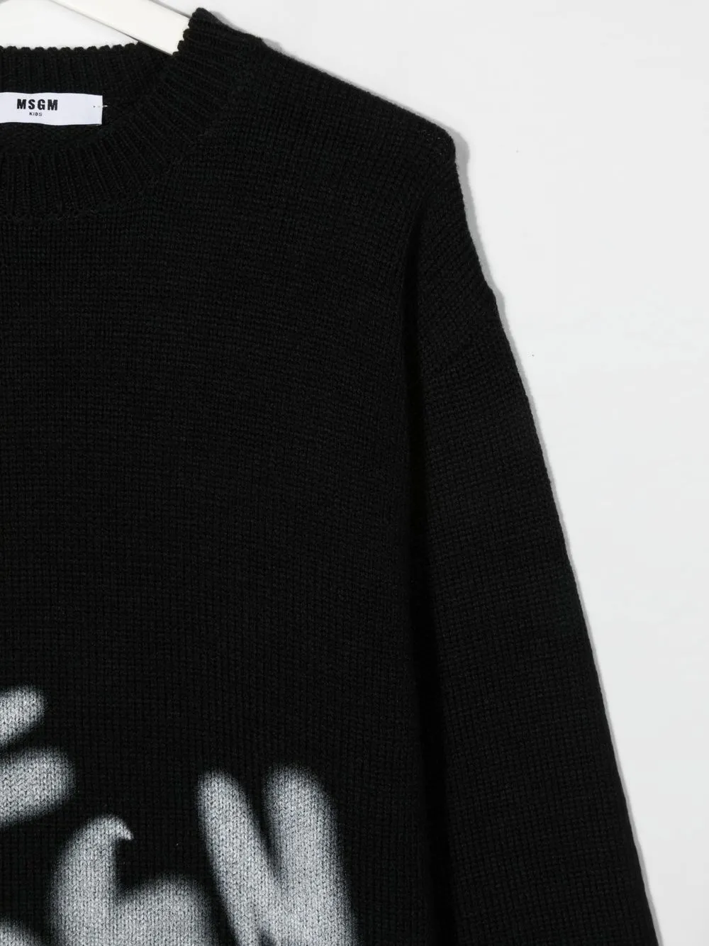 Msgm Teen Logo-print Jumper In 黑色