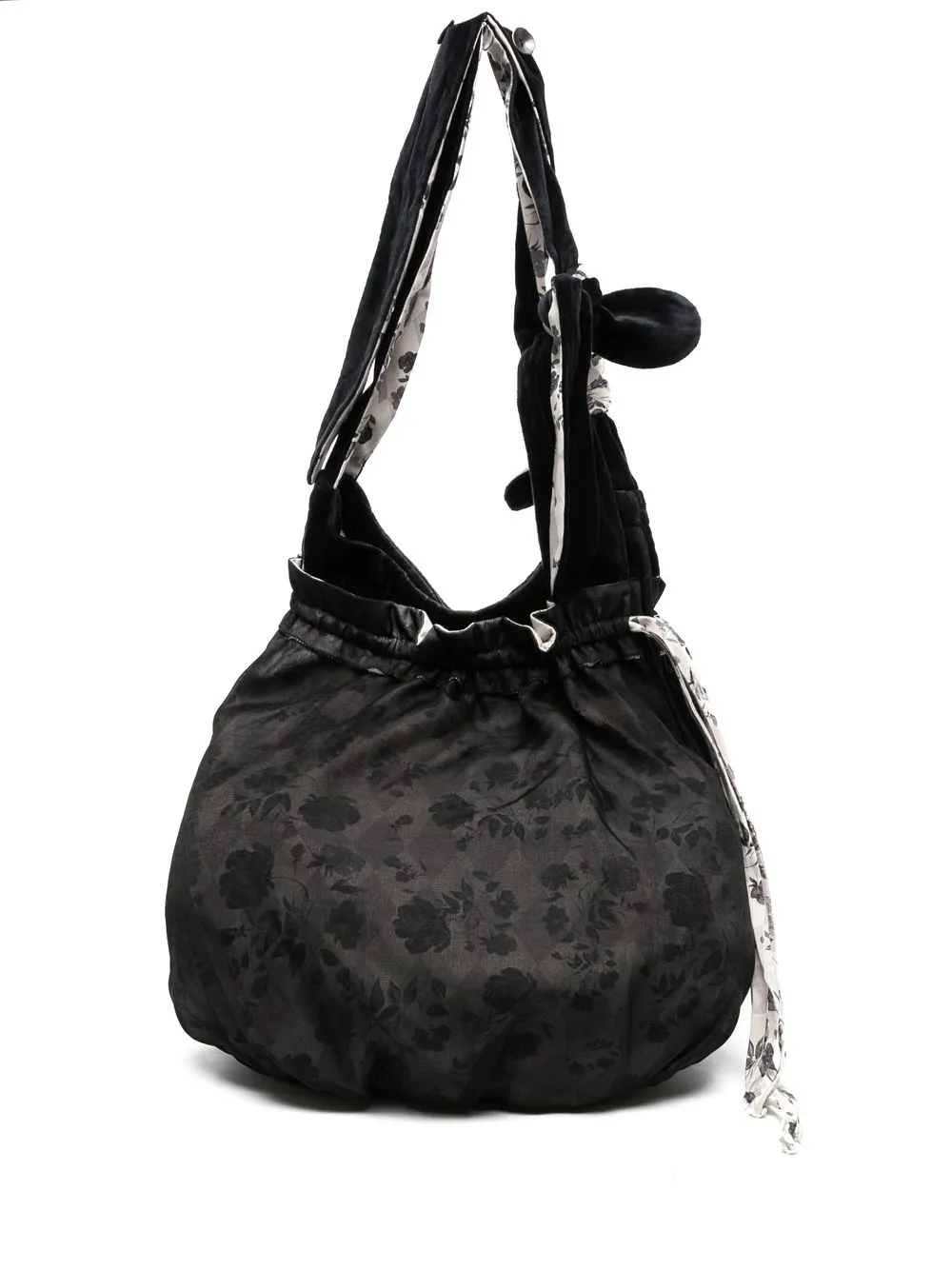 

Renli Su Oversized floral-print crossbody bag - Black