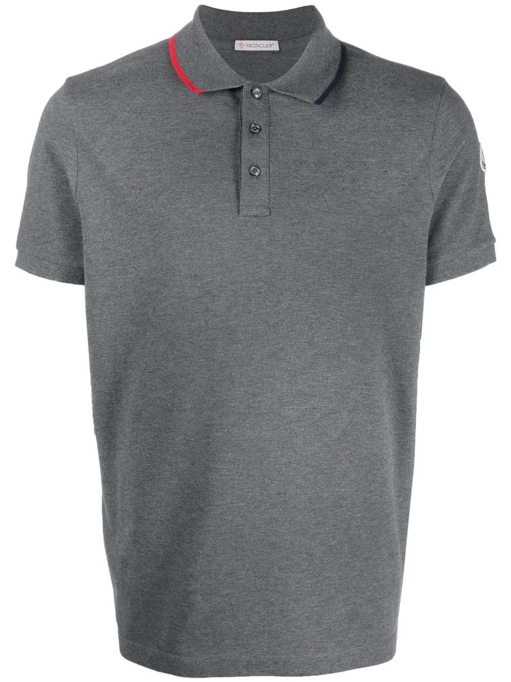 

Moncler playera tipo polo manga corta - Gris