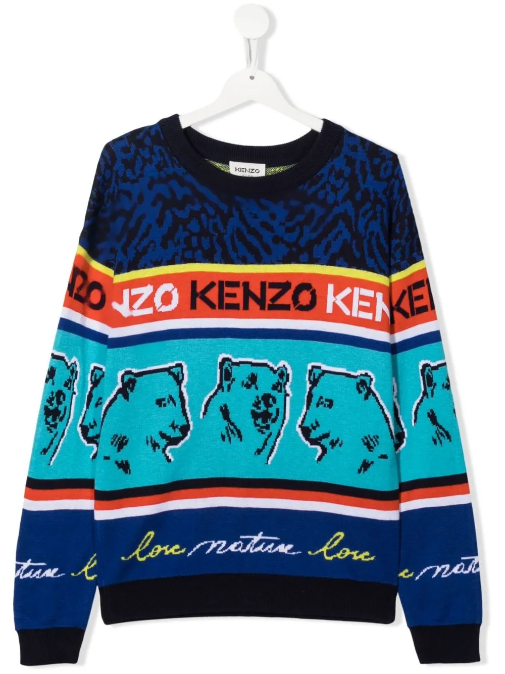 

Kenzo Kids sudadera con logo bordado - Azul