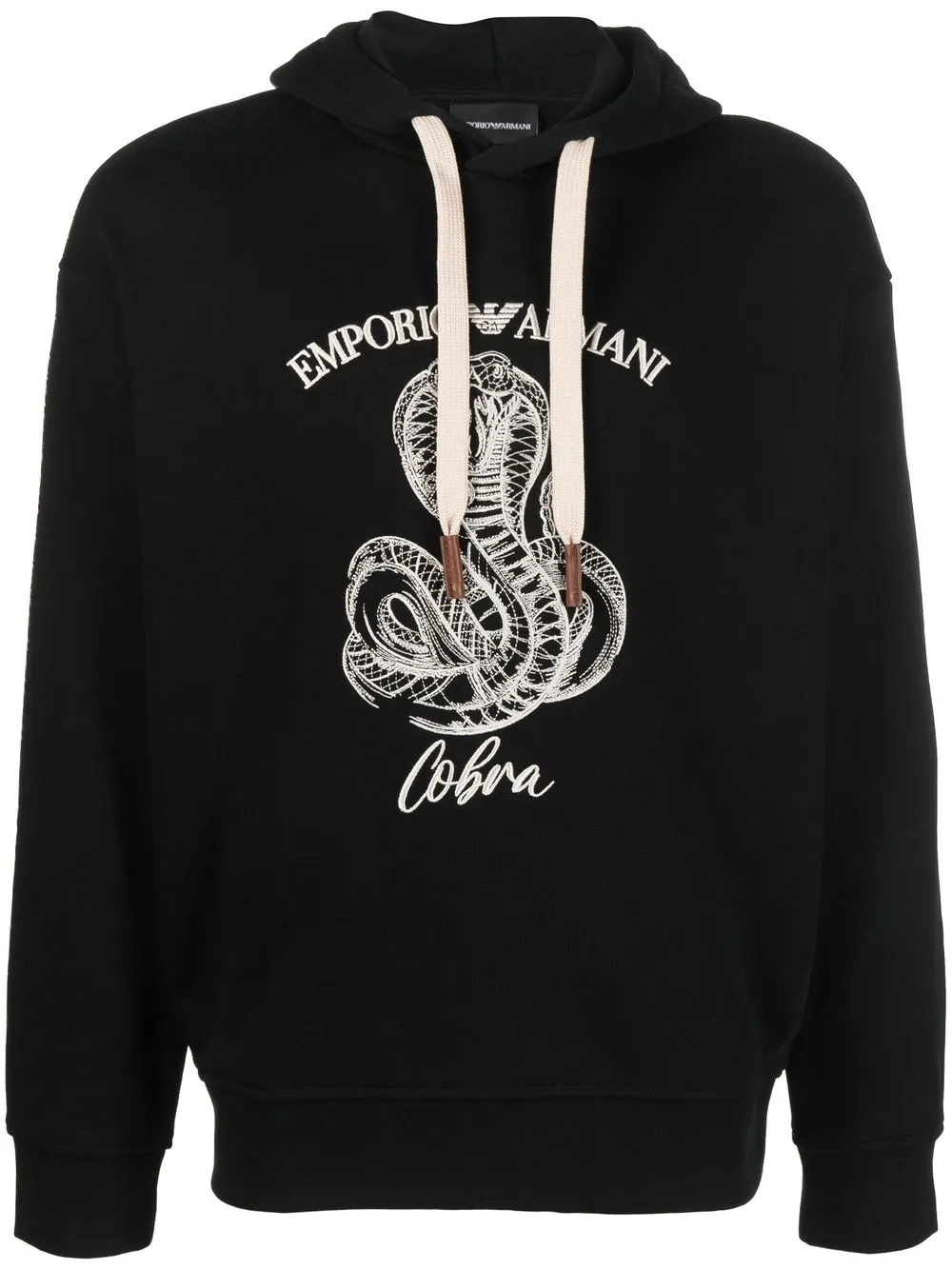 

Emporio Armani hoodie con logo bordado - Negro