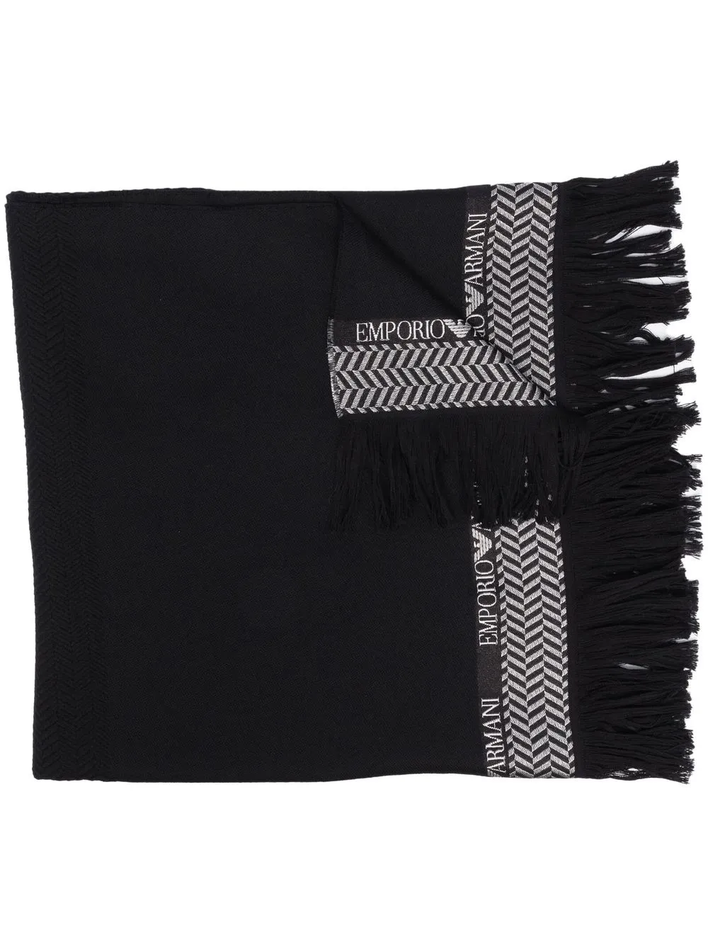 

Emporio Armani all-over logo-pattern scarf - Black