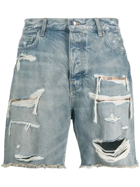 AMIRI shorts de mezclilla con efecto envejecido