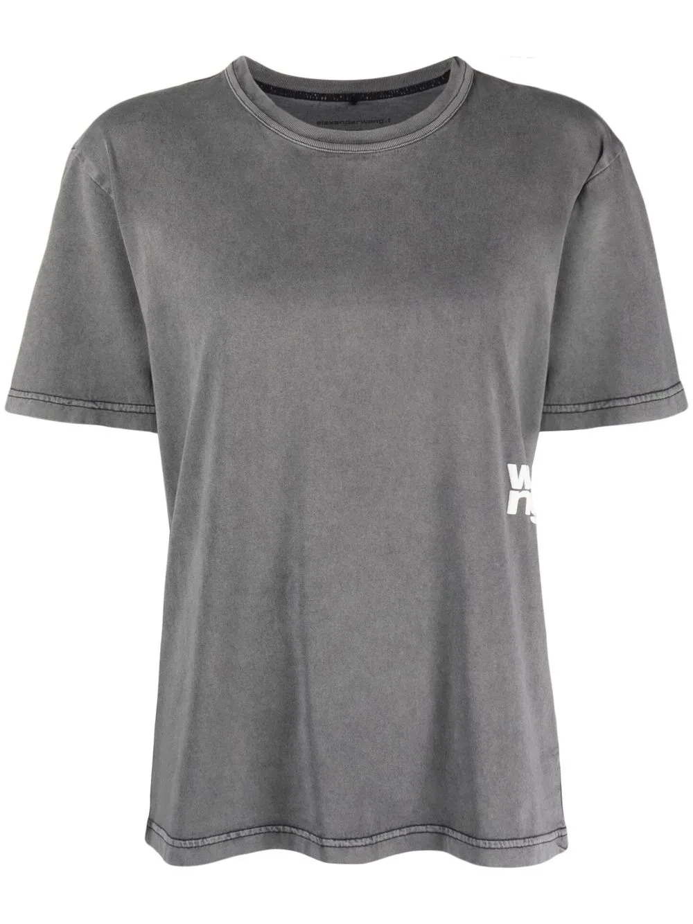 

Alexander Wang logo-print detail T-shirt - Grey