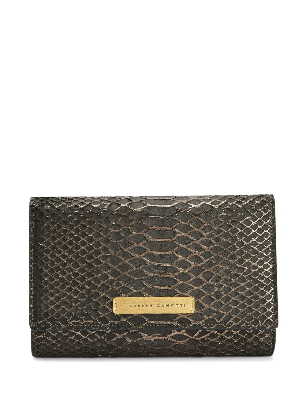 

Giuseppe Zanotti Ulyana snakeskin clutch - Grey