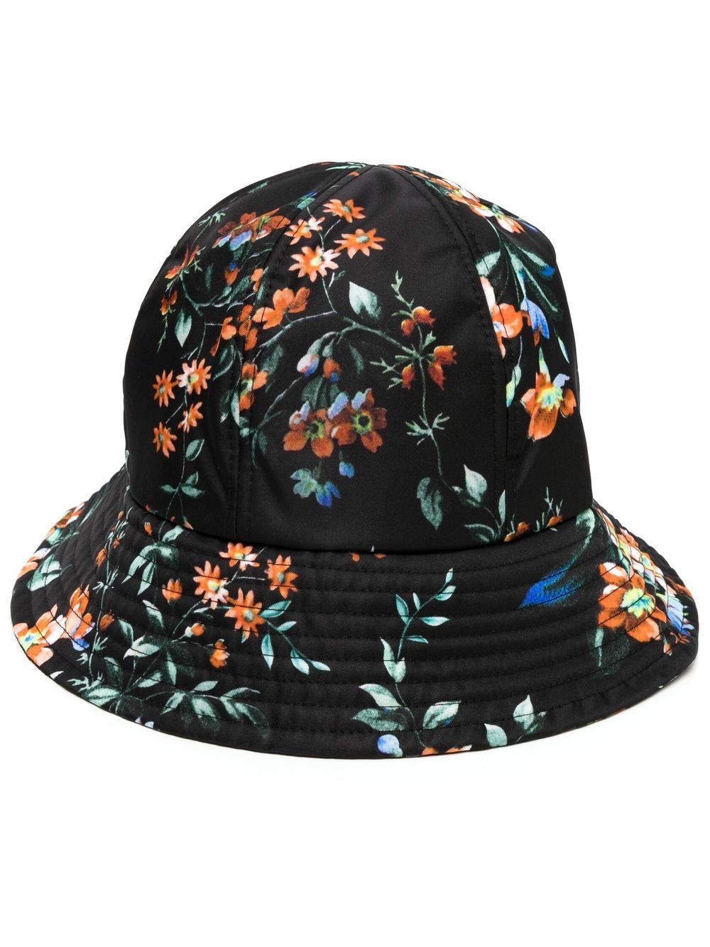 Shop Erdem Floral-print Bucket Hat In Black