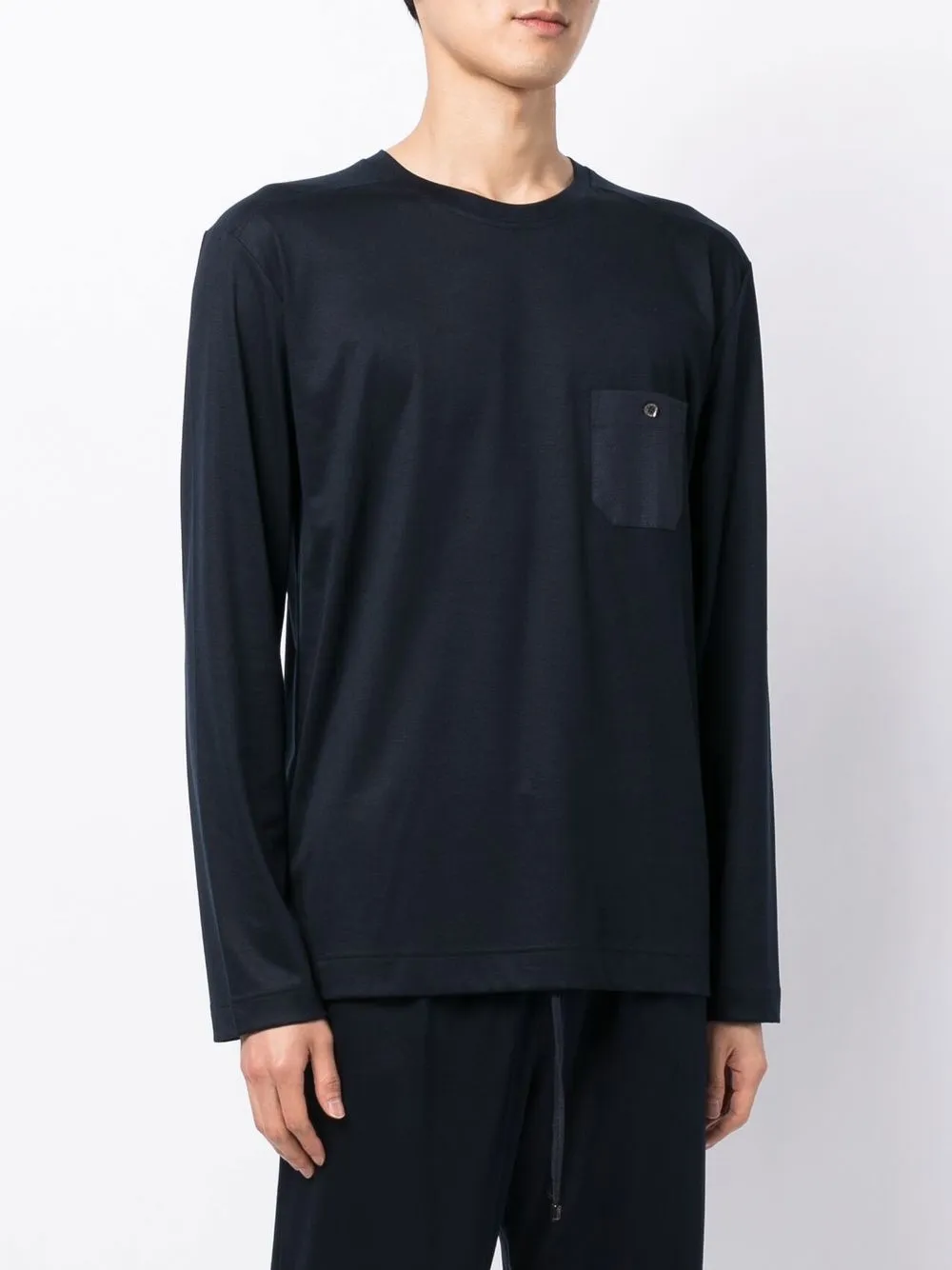 Zimmerli Modern Lounge Long-sleeve T-shirt In Blue