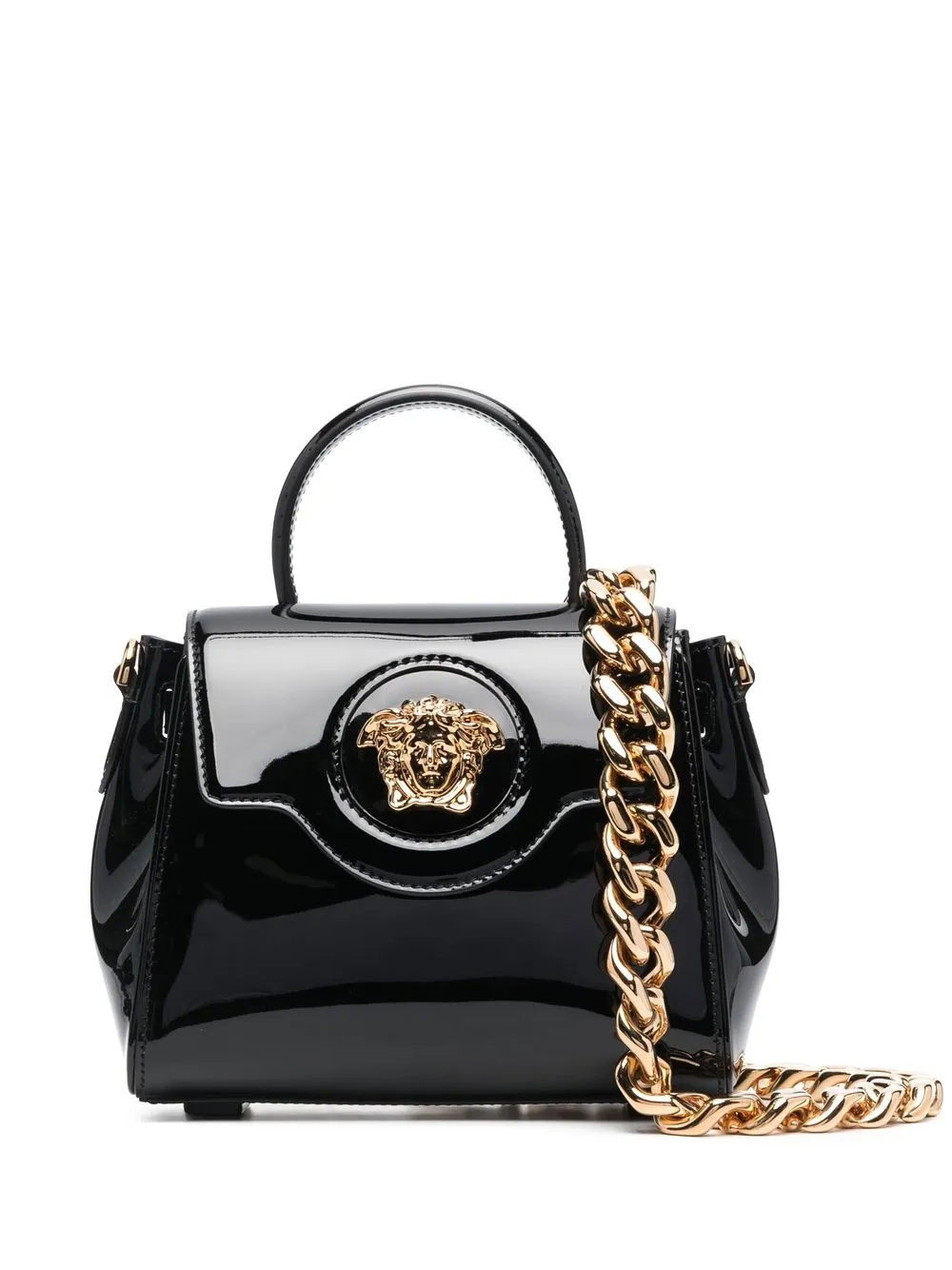 

Versace tote con placa del logo - Negro