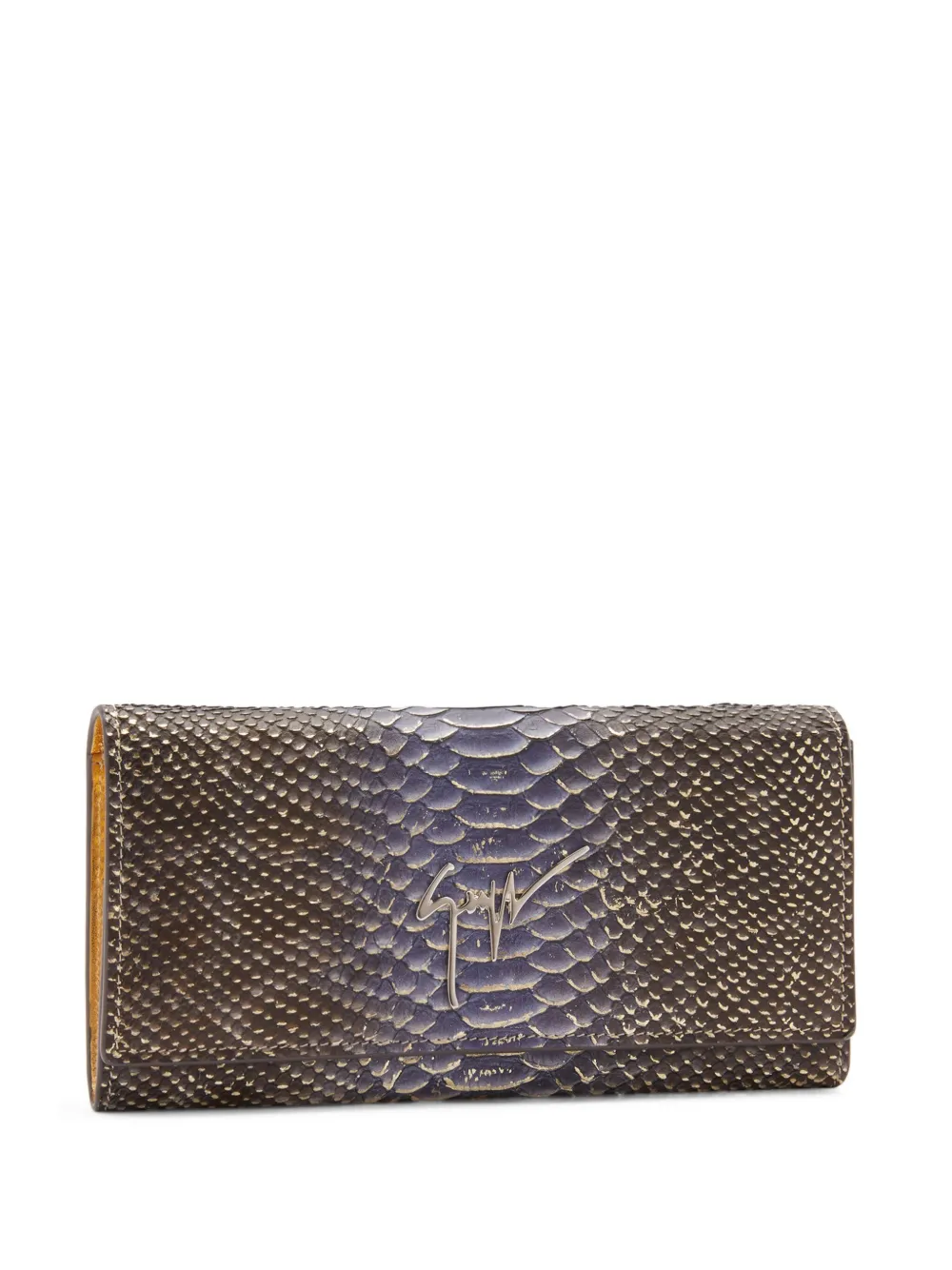 Shop Giuseppe Zanotti Selene Snakeskin-effect Leather Wallet In Brown