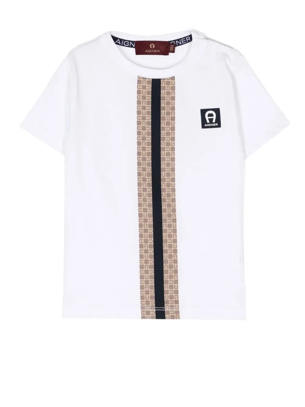 

Aigner Kids playera con logo estampado - Blanco
