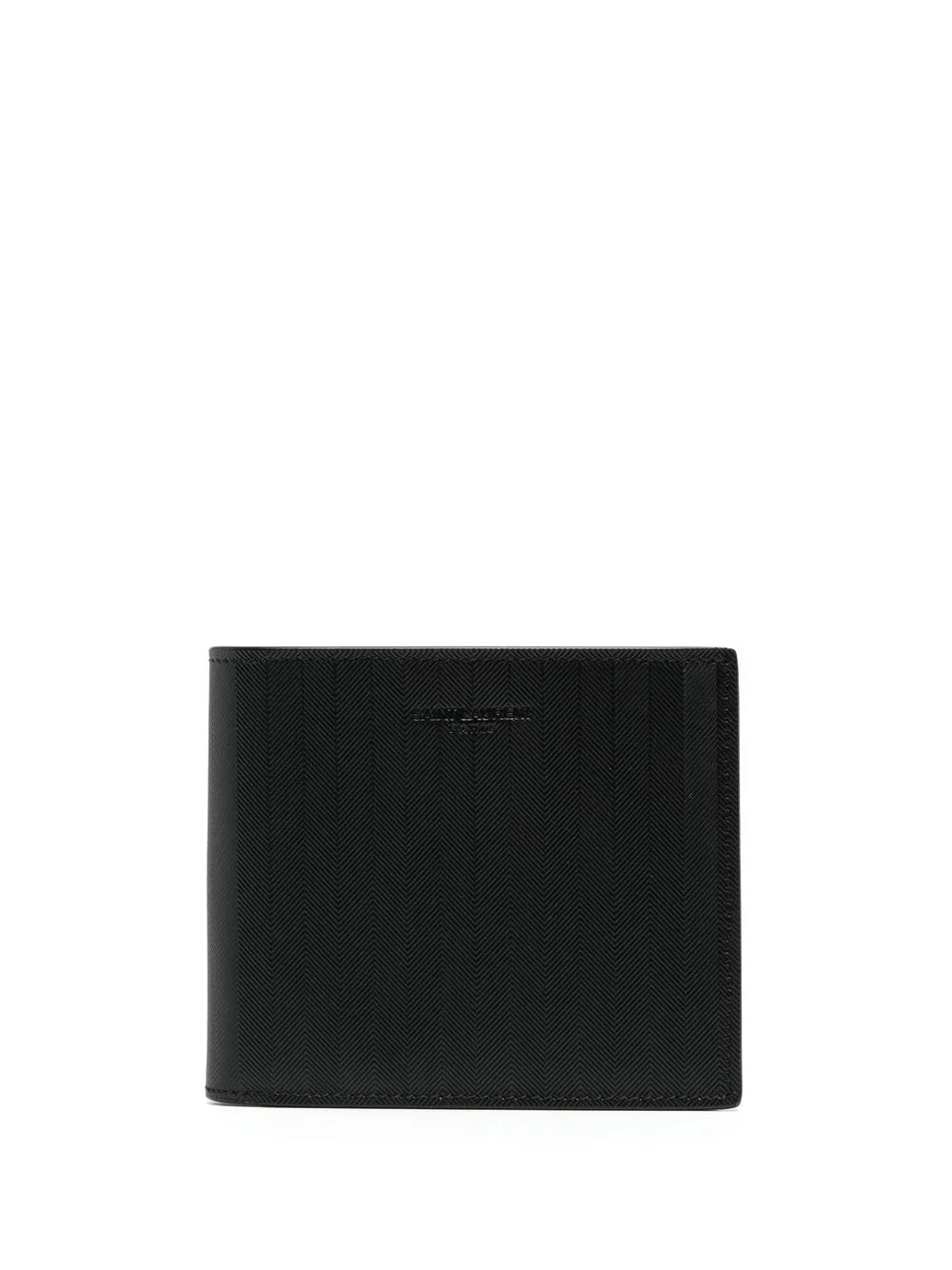 

Saint Laurent cartera plegable con logo en relieve - Negro