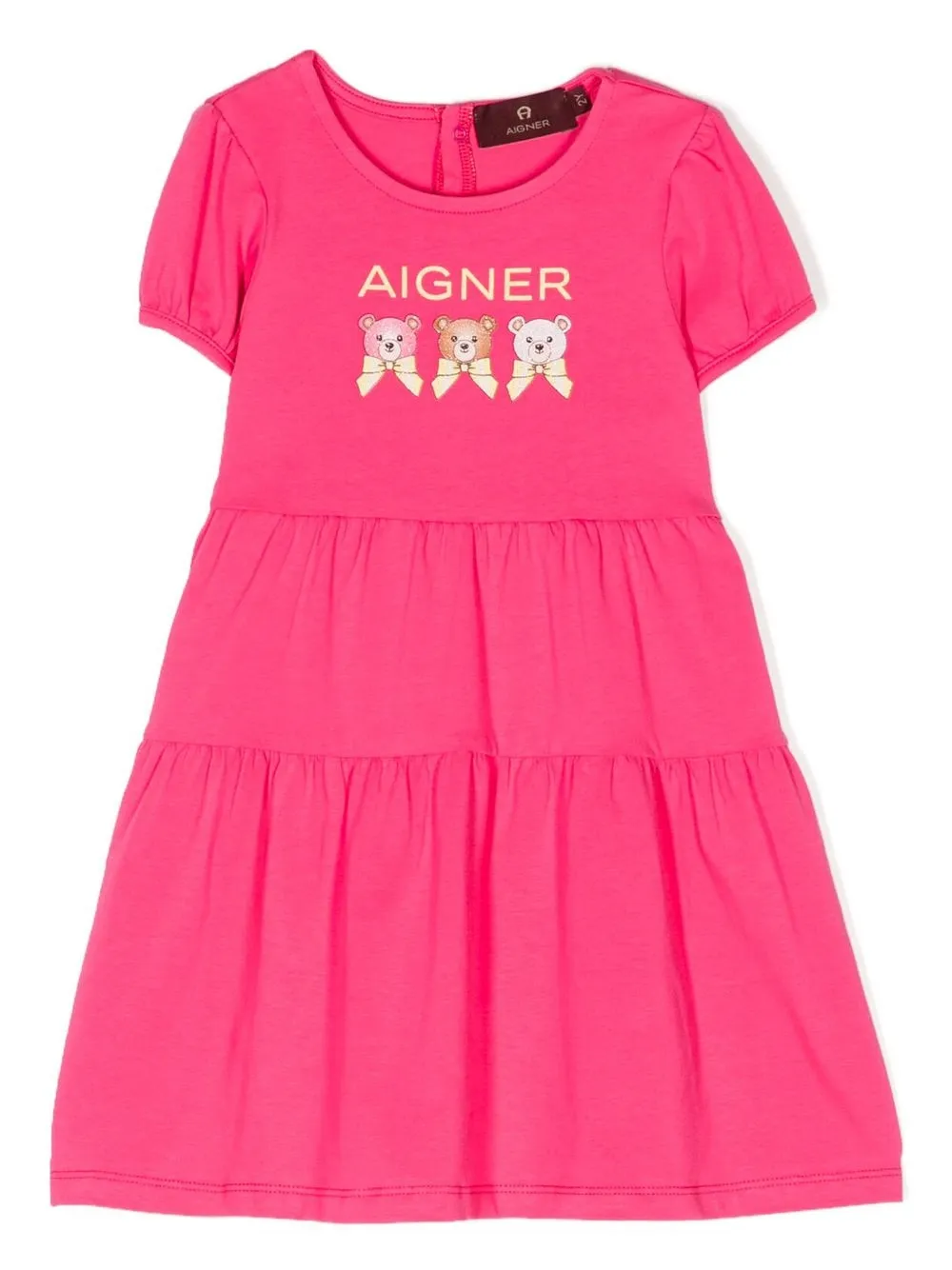 

Aigner Kids vestido a capas con logo estampado - Rosado