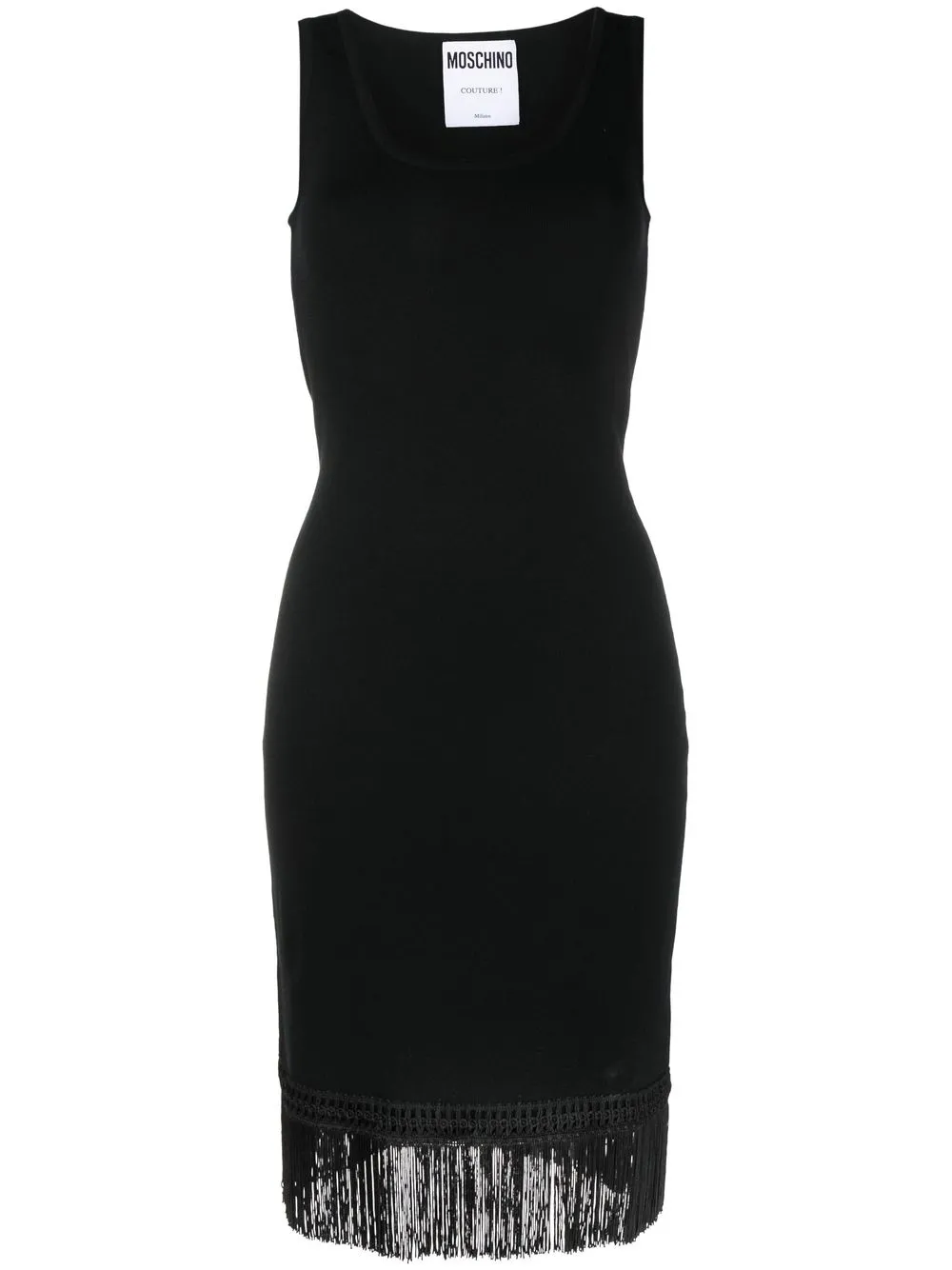 

Moschino vestido sin mangas con flecos - Negro