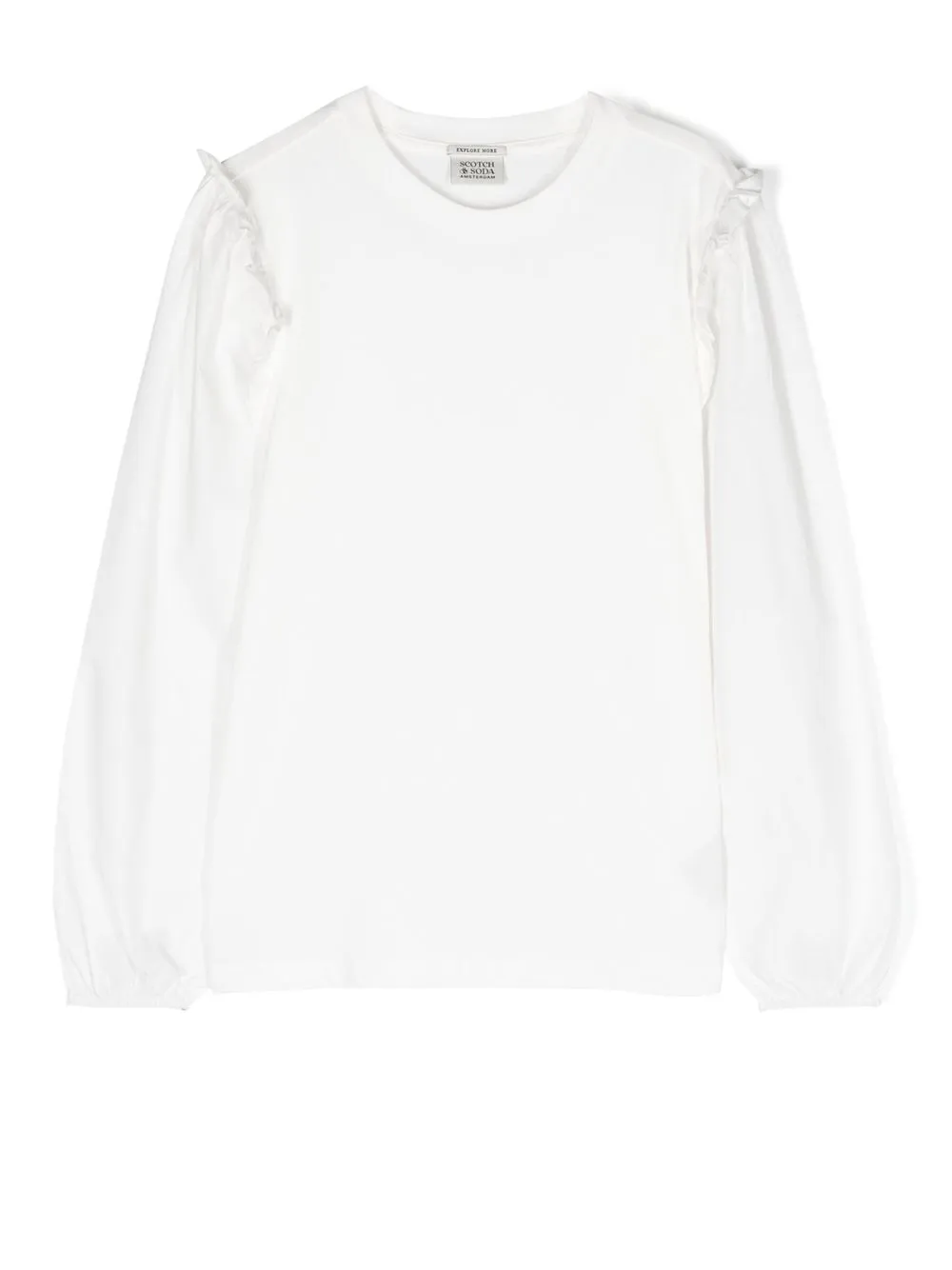 

Scotch & Soda top con mangas anchas con volantes - Blanco