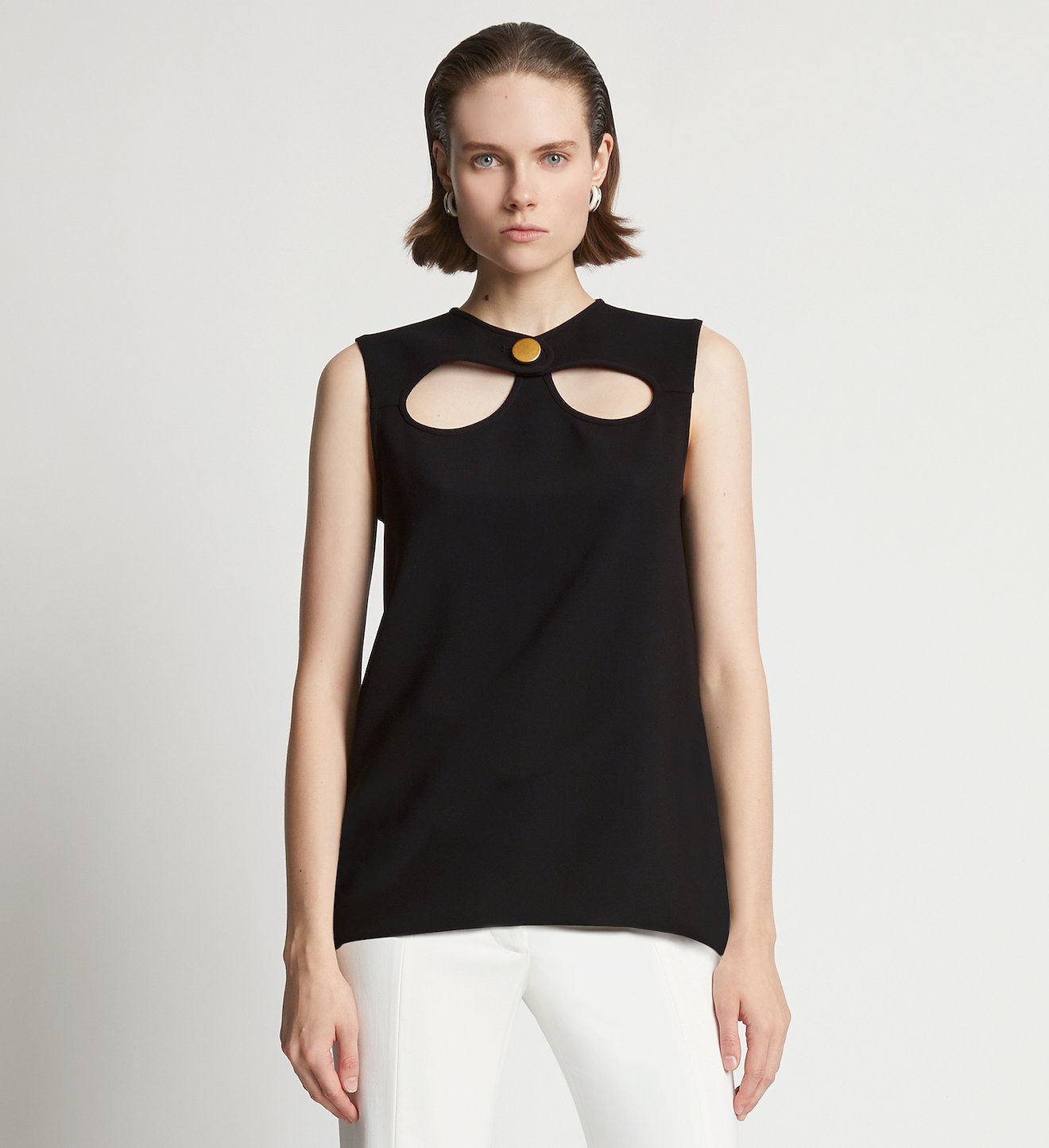 Matte Viscose Crepe Cut Out Top