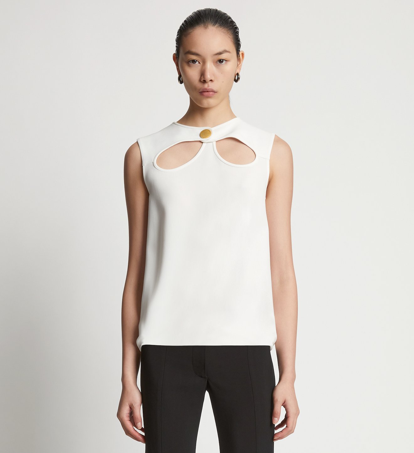 Matte Viscose Crepe Cut Out Top