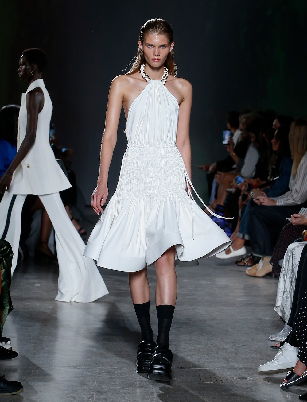Stretch Nylon Ruched Dress