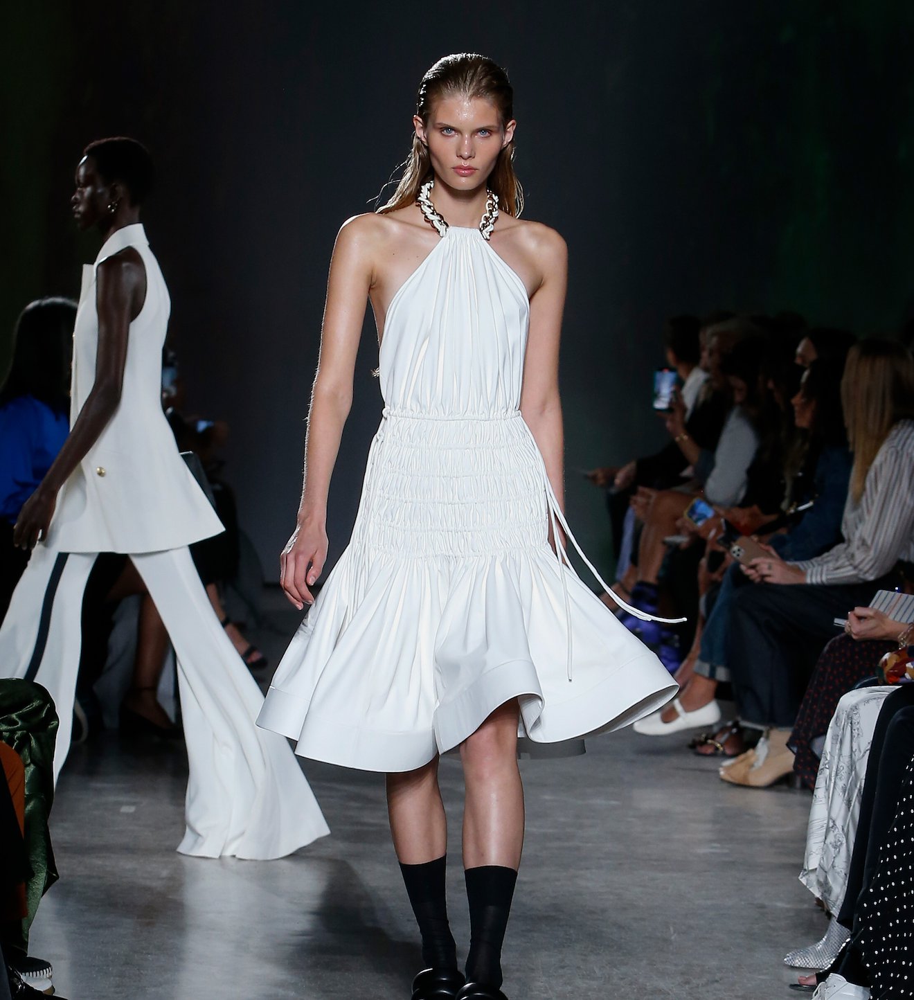 Stretch Nylon Ruched Dress