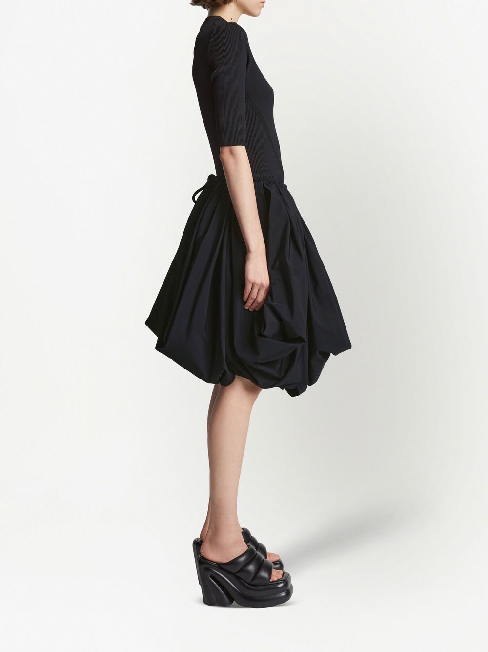 Shop Proenza Schouler Drawstring-waist Full Skirt In Black