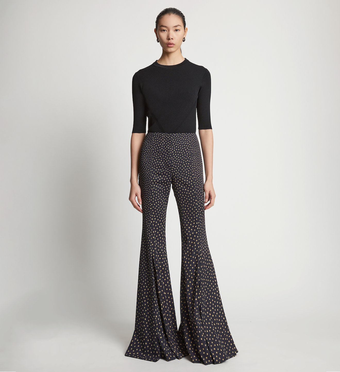 Printed Dot Wide Leg Pants