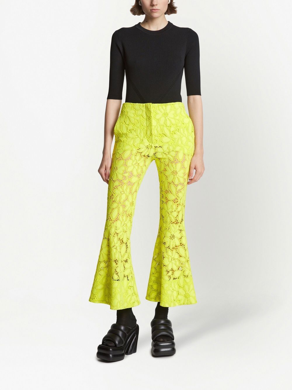 Proenza Schouler lace flared trousers - Geel