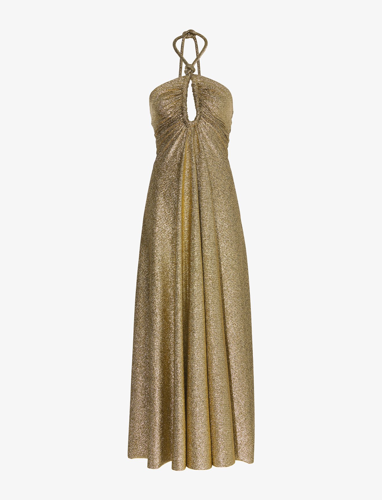 Metallic Jersey Halter Dress #4