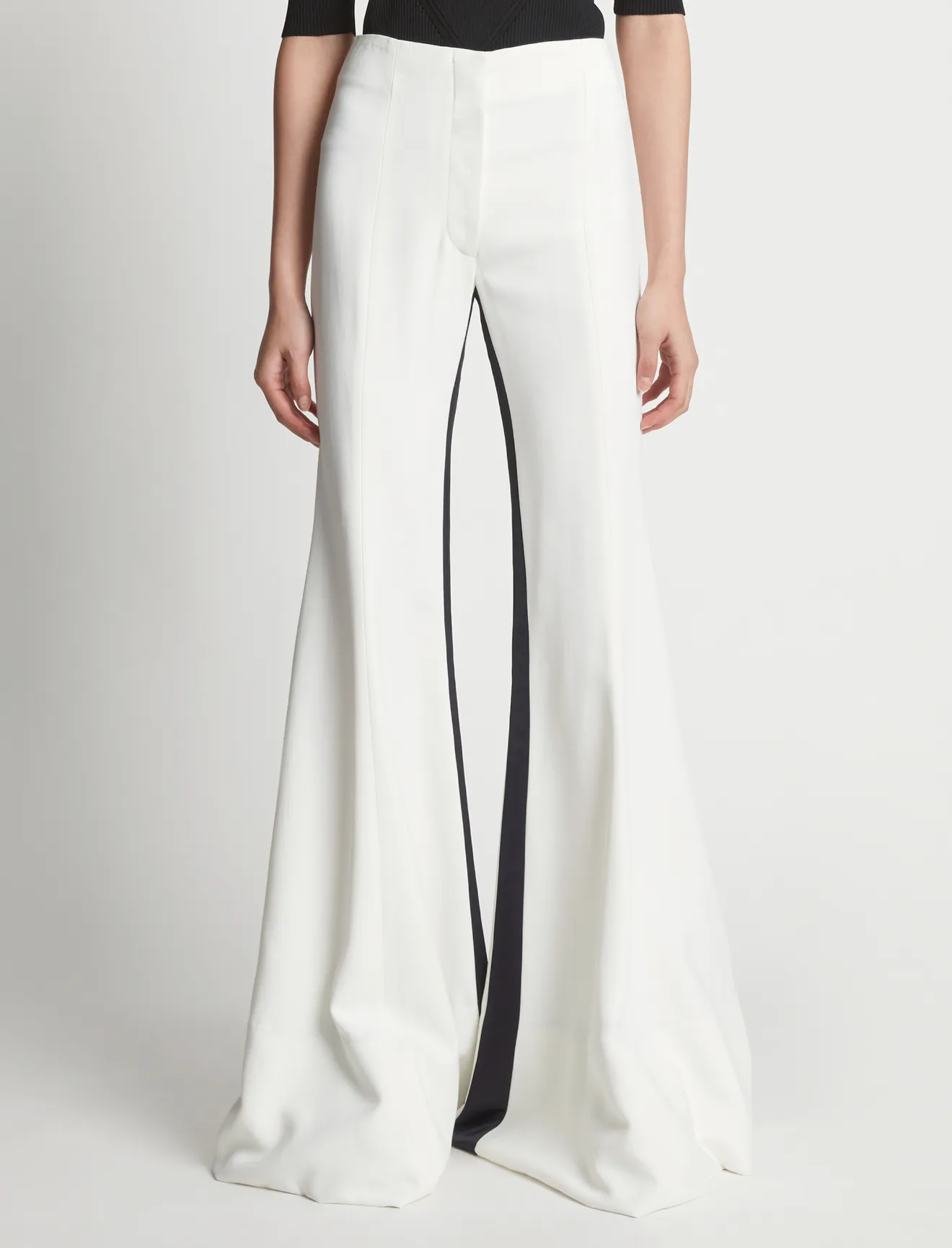 Viscose Tuxedo Stripe Pants in white | Proenza Schouler