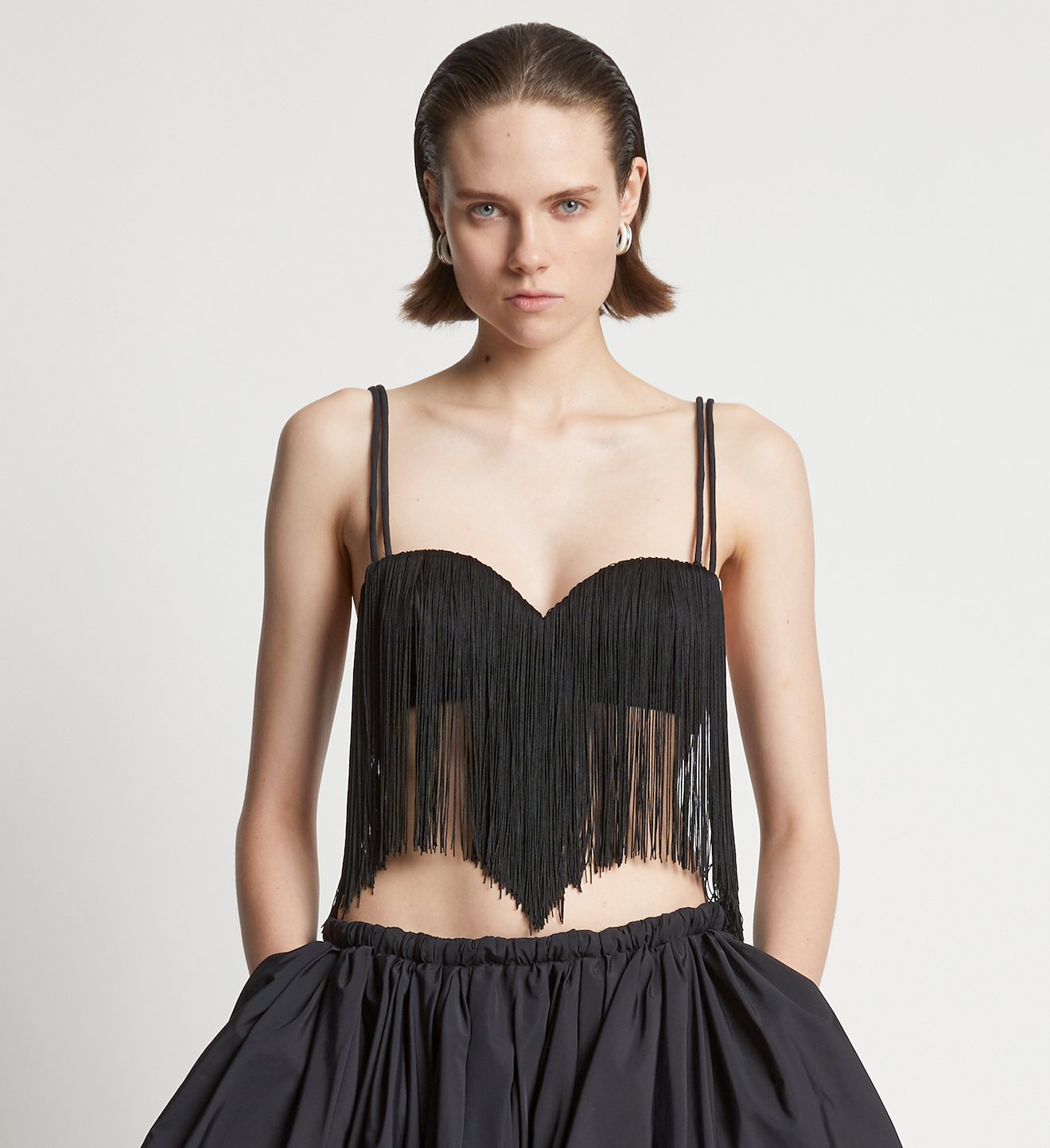 Technical Nylon Fringe Bra