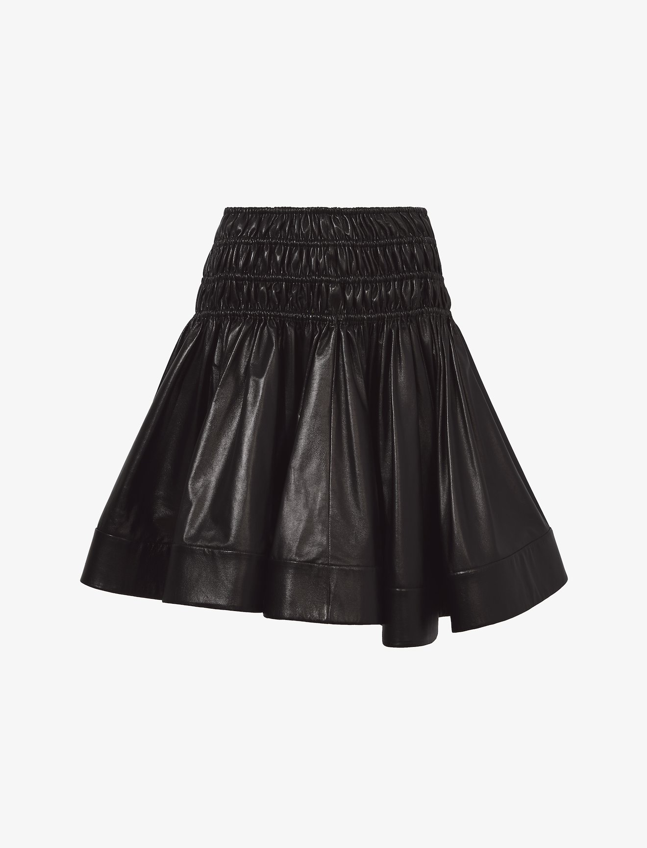 Nappa Leather Ruched Skirt #4