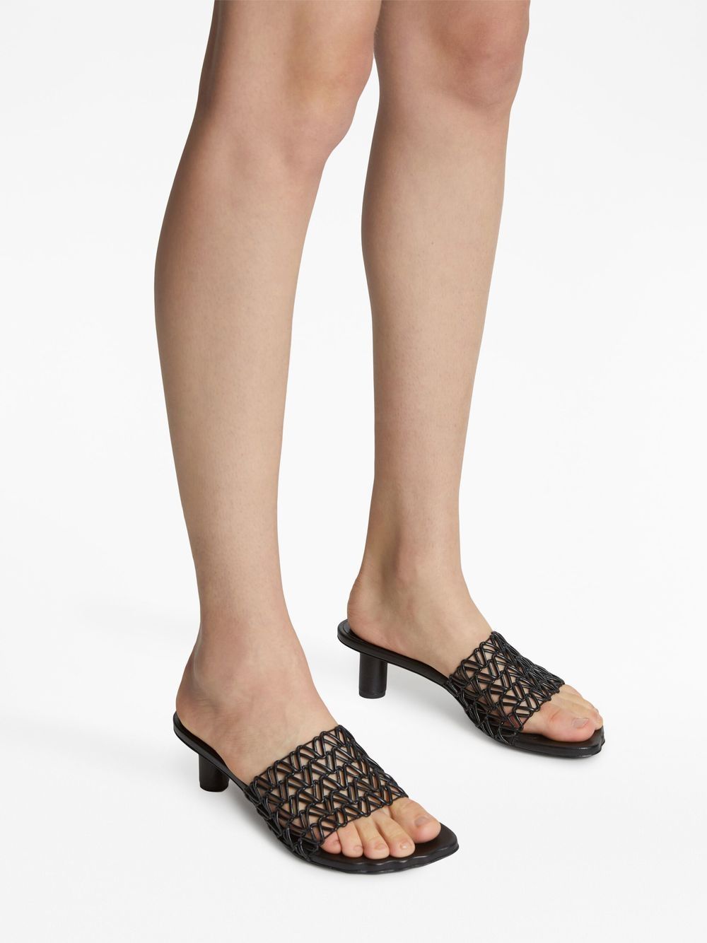 Shop Proenza Schouler Sculpt 40mm Woven Mules In Black