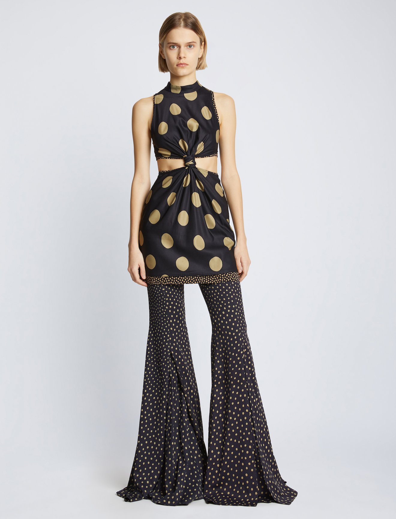 Printed Dot Cut Out Top #1