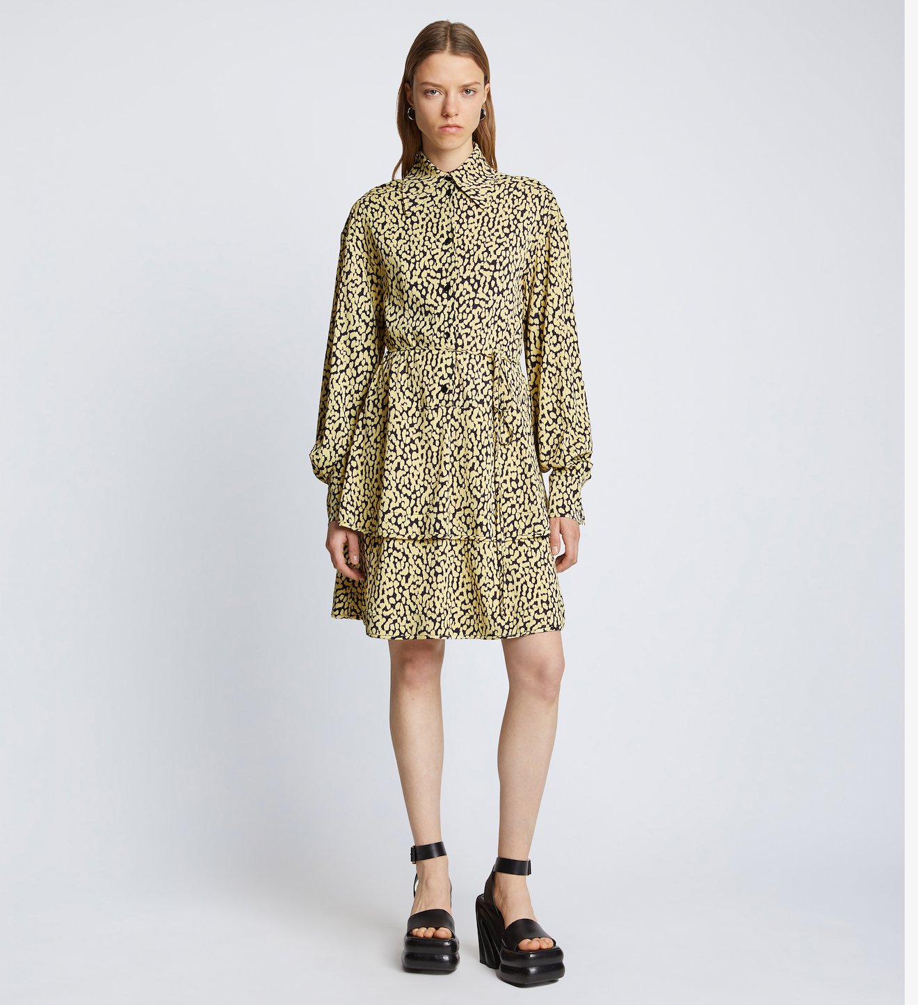 Printed Leopard Shirt Dress