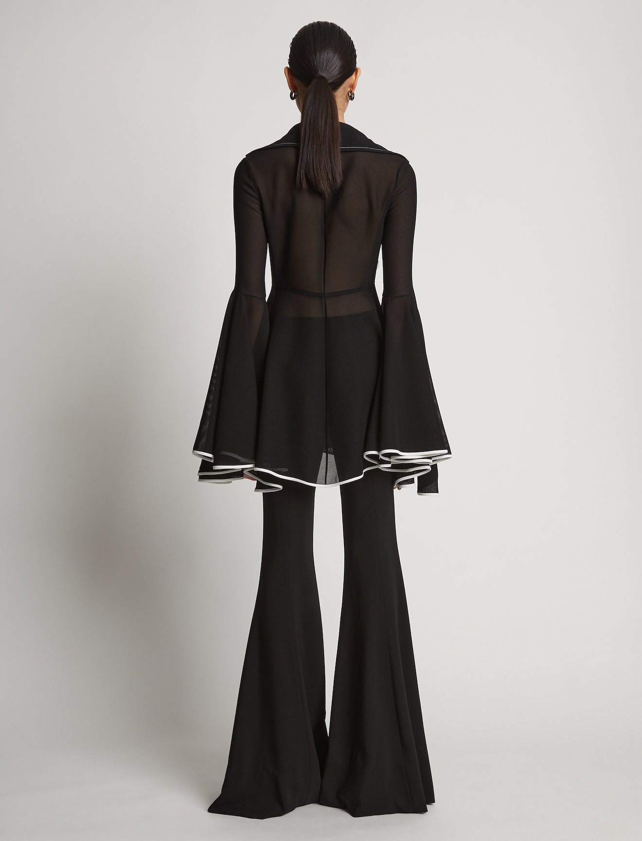 Solid Mesh Ruffle Shirt #3